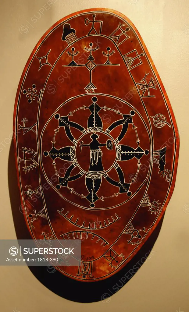 Close-up of a traditional drum, Lapland, Norway