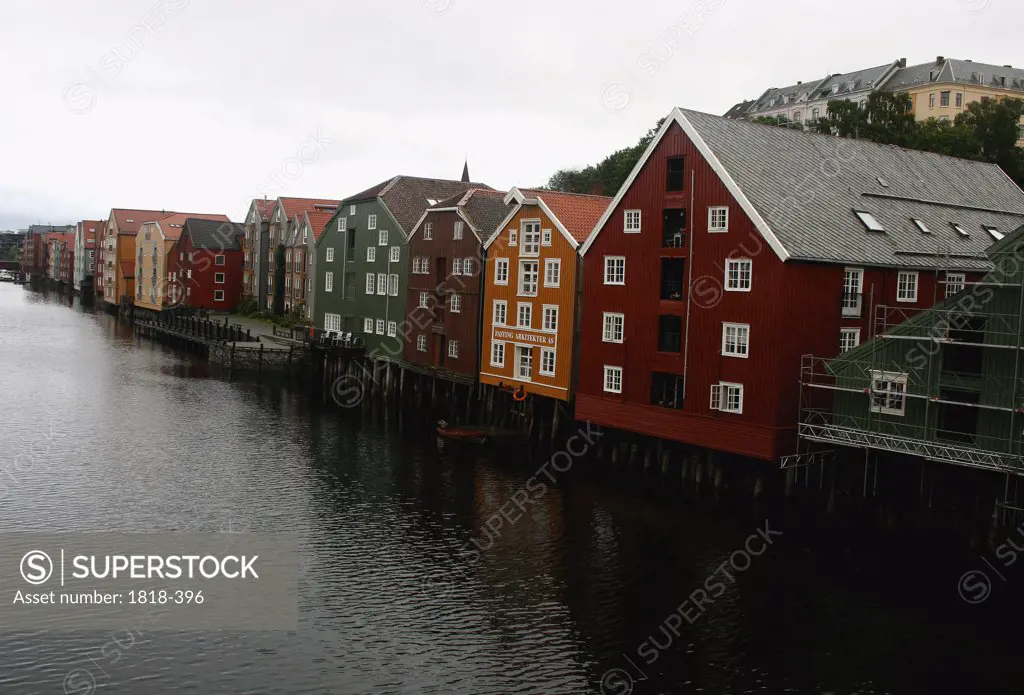 Warehouses at the waterfront, Trondheim, Norway