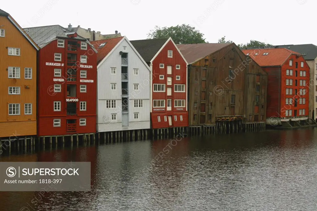 Warehouses at the waterfront, Trondheim, Norway