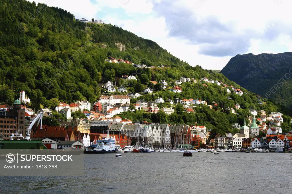 Town at the hillside, Bergen, Norway