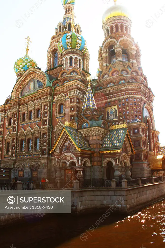 Russia, St. Petersburg, Church of the Resurrection of Christ, low angle view