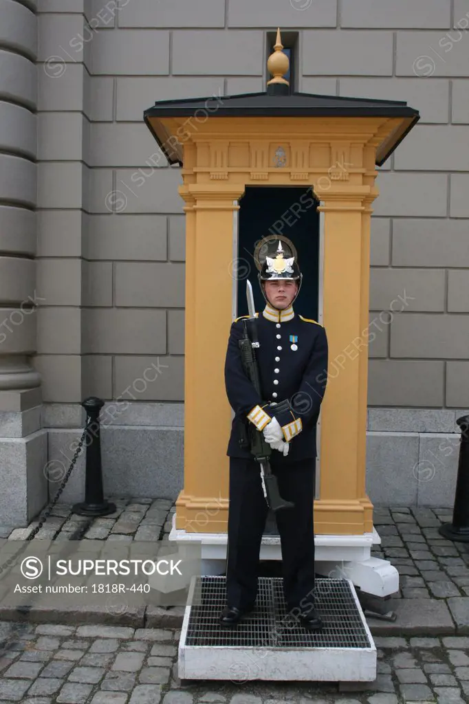 Sweden, Stockholm, Palace Guard standing