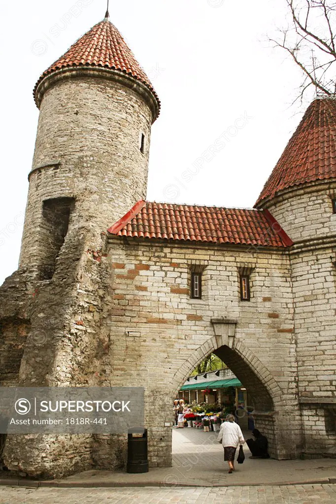 Estonia, Tallinn, Viru town gate, part of old town walls