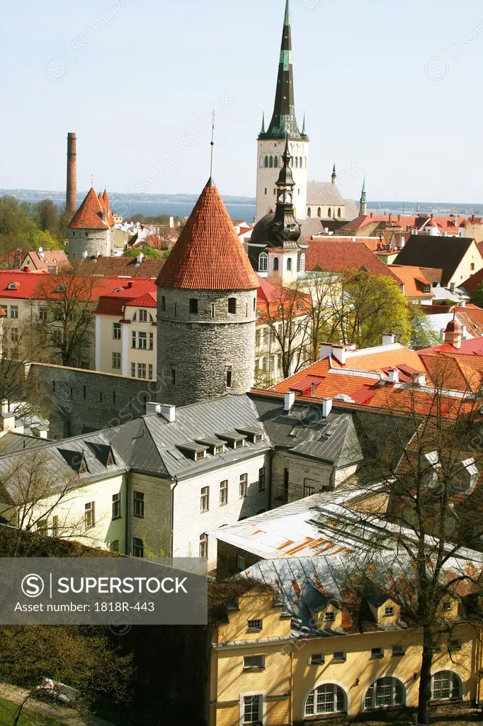 Estonia, Tallinn, View of old town