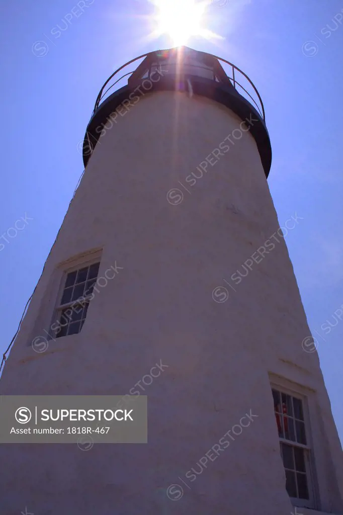 USA, Maine, Pemaquid Point Lighthouse, Low angle view