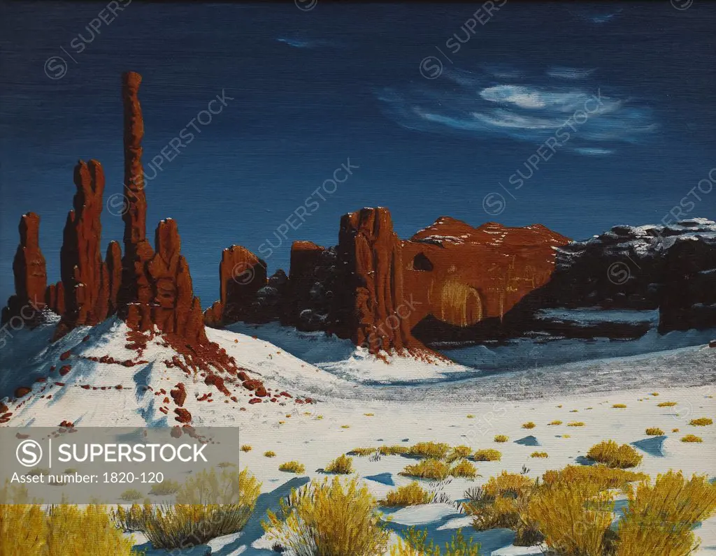Monument Valley,  Utah-Arizona Border, 1994, Jerome Kleine, (b.20th. C/American), Oil