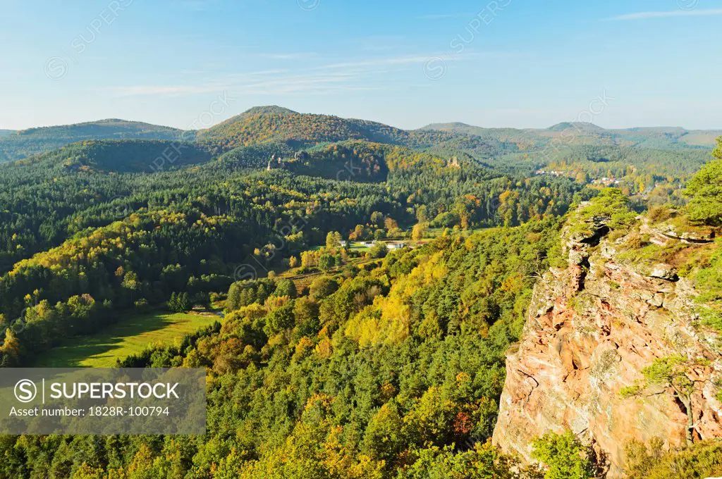 View from Hochstein near Dahn, Palatinate Forest, Rhineland-Palatinate, Germany. 10/19/2013