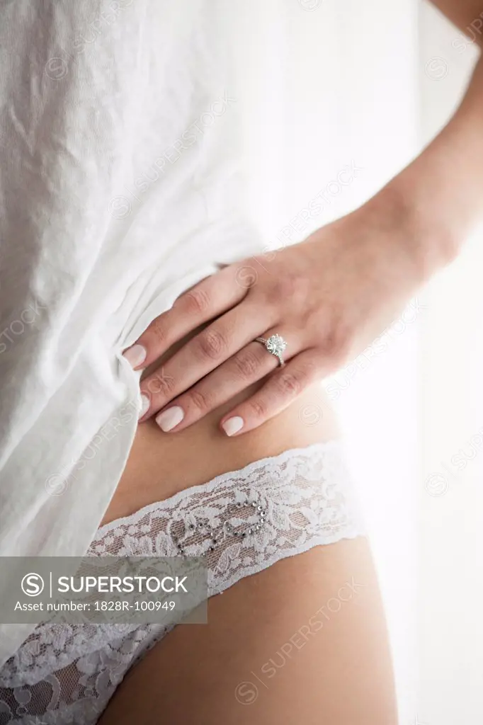 Close-up of Bride wearing ""I do"" Underwear. 05/20/2012