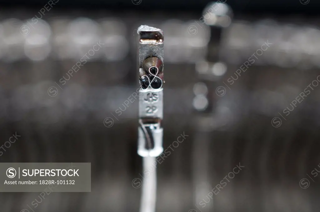 Close-up of old typewriter keys, studio shot. 01/20/2014