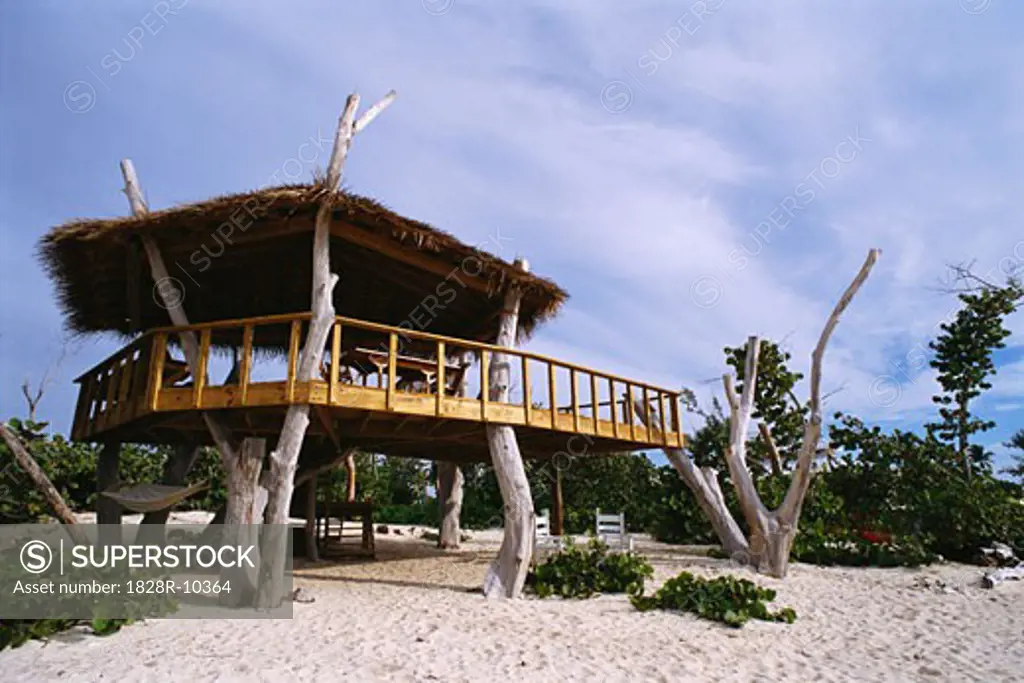 Tree Hut on Beach, Cayman Islands   