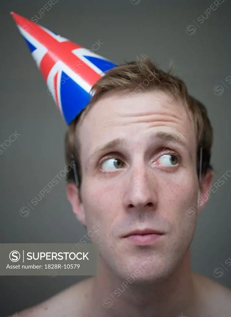 Man Wearing Party Hat   
