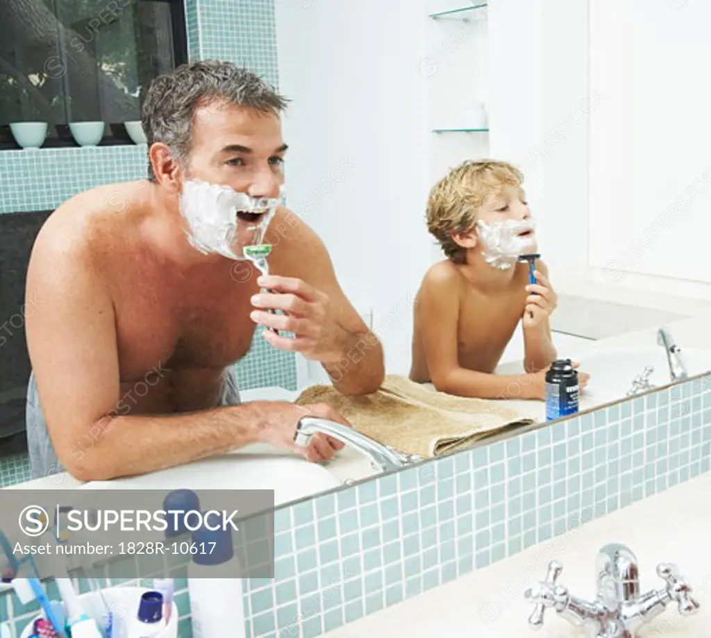Father Shaving with Son   