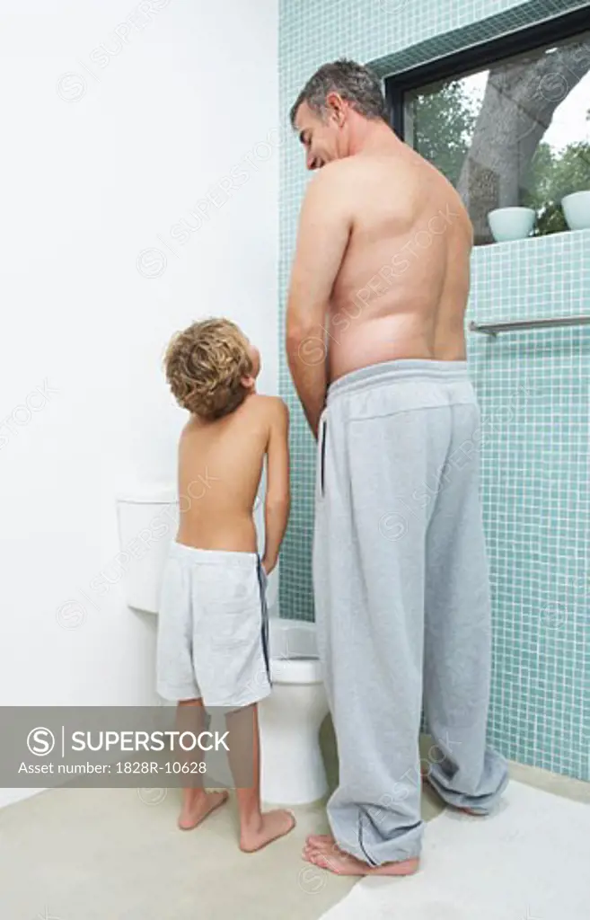 Father and Son Urinating   