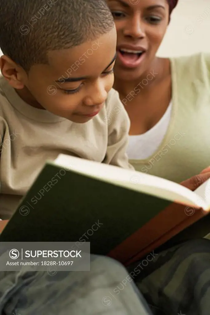 Mother and Son Reading   