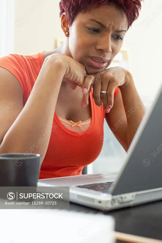 Woman Using Laptop   