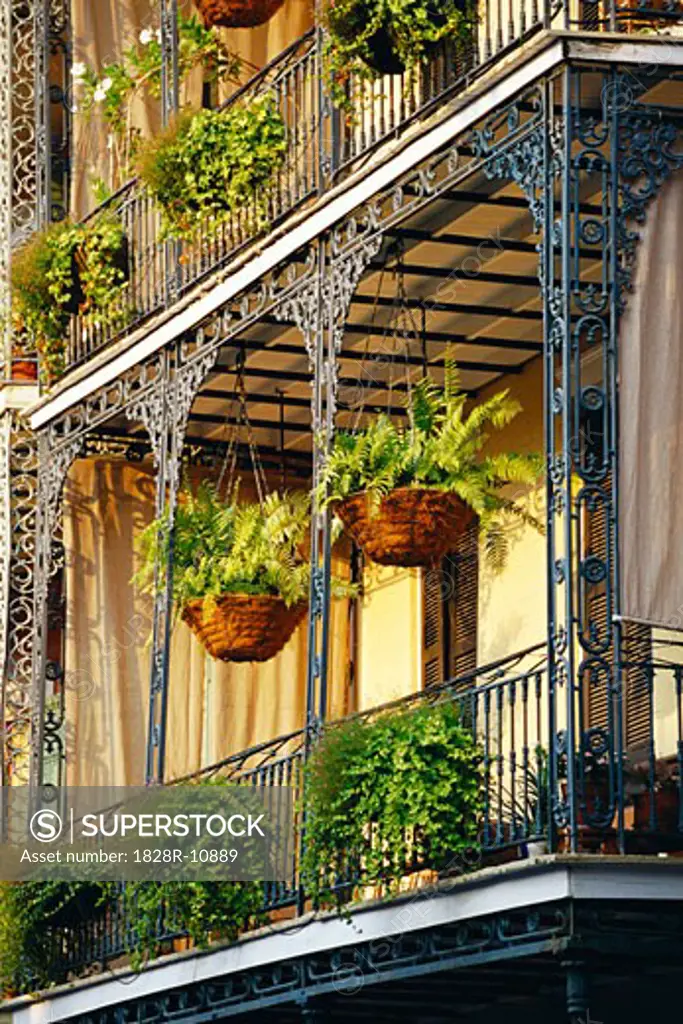 Close Up of Balconies, New Orleans, USA   