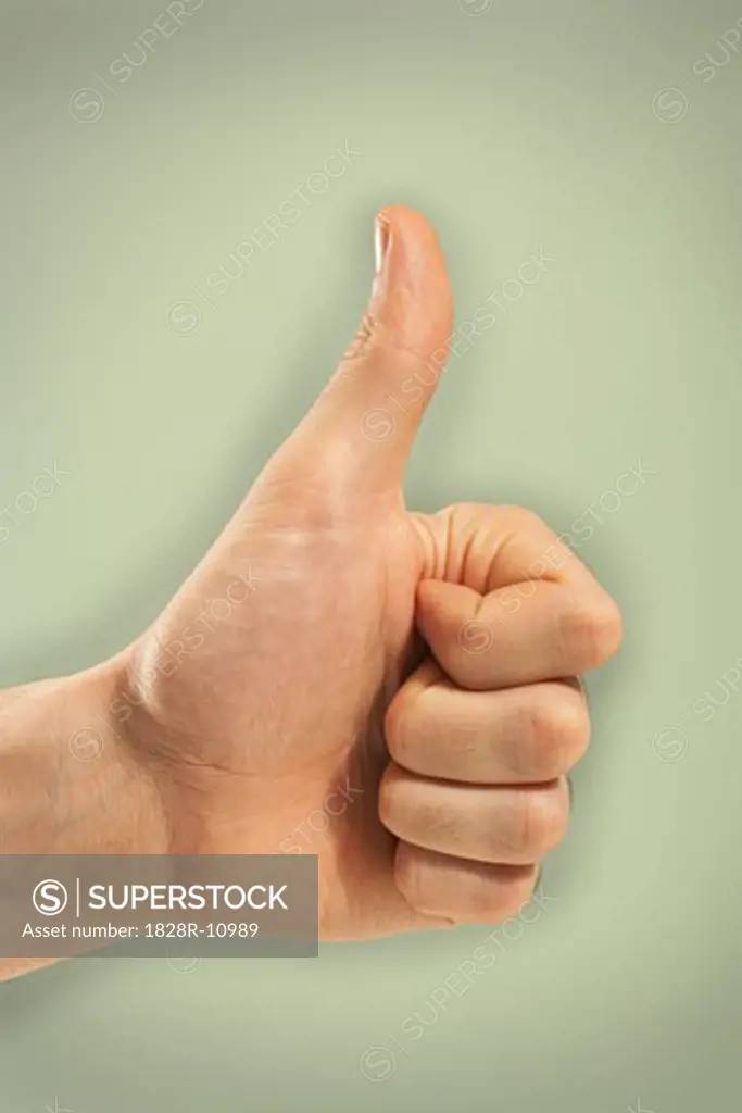 Person's Hand Making Thumbs-Up Sign   