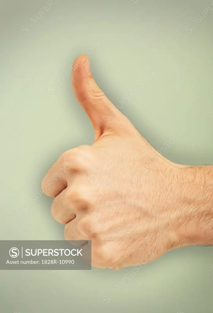 Person's Hand Making Thumbs-Up Sign   