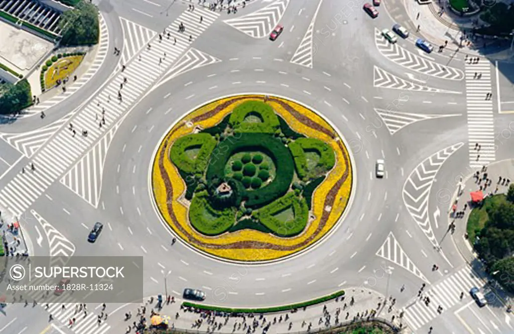 Overview of Roundabout, Shanghai, China   