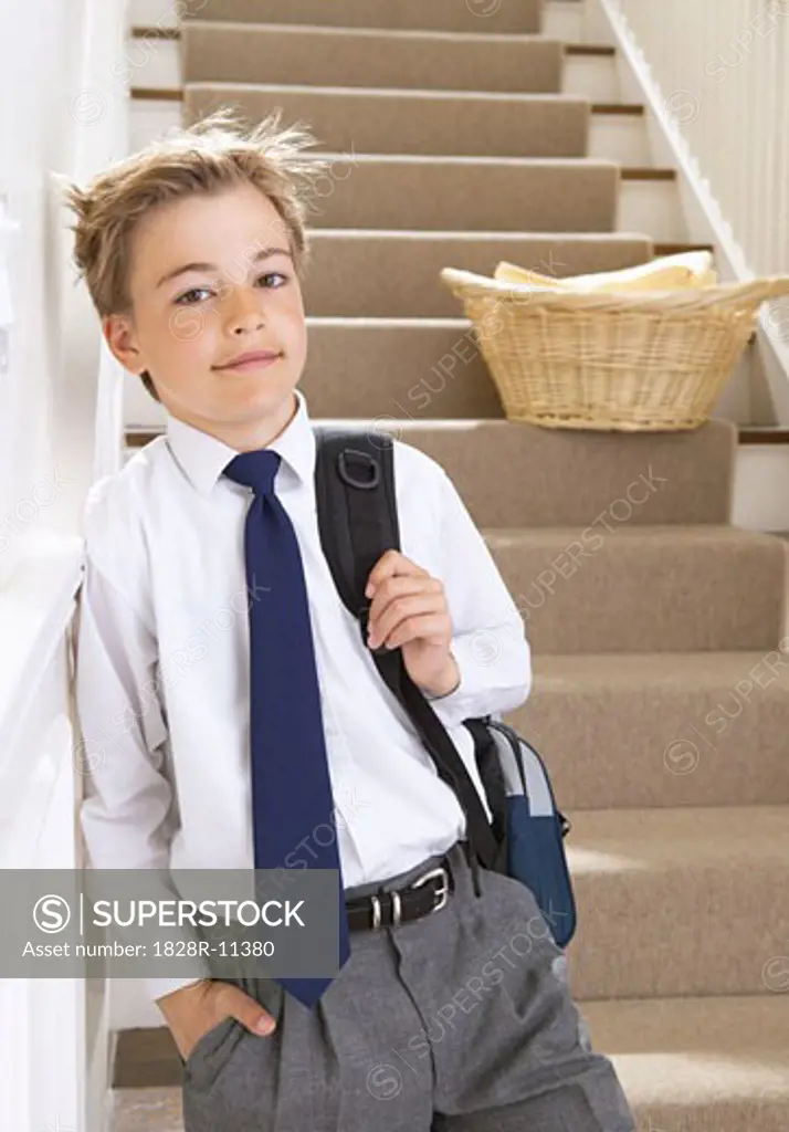 Boy Ready for School   