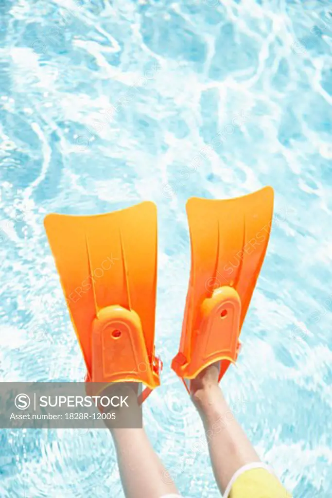 Girl's Legs with Flippers   