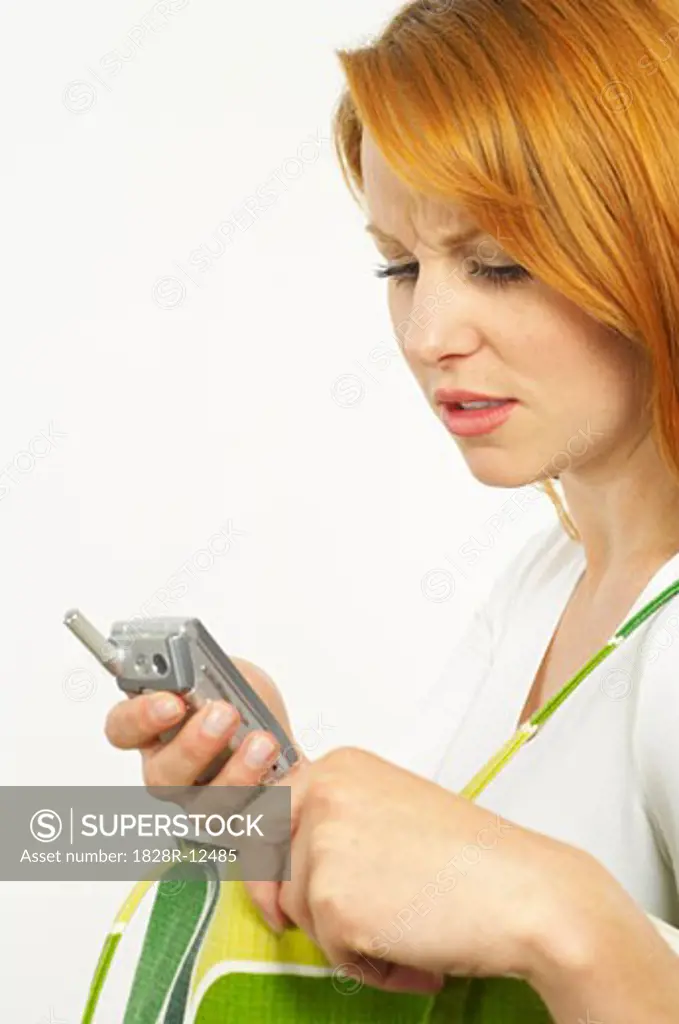 Woman Looking at Cellphone   