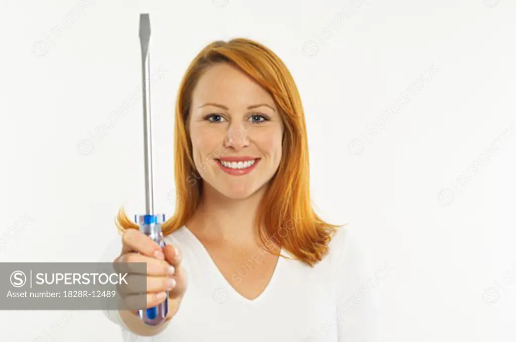 Woman Holding Screwdriver   