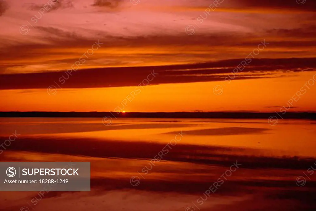 Sunset, Dark Harbour Grand Manan Island New Brunswick, Canada   