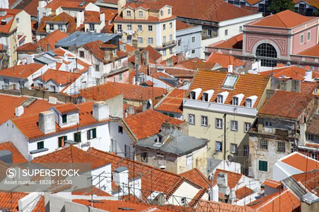Overview of Houses, Lisbon, Portugal   