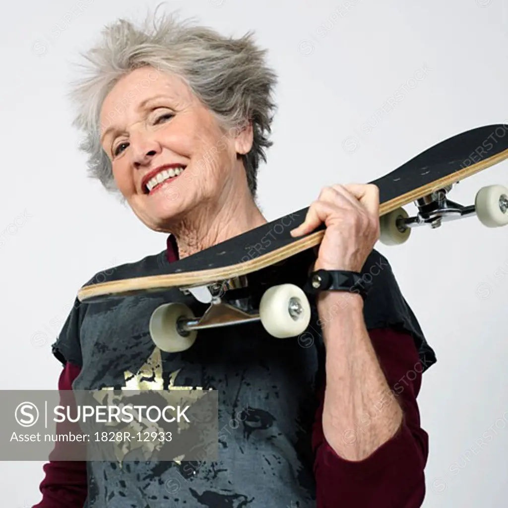 Woman with Skateboard   