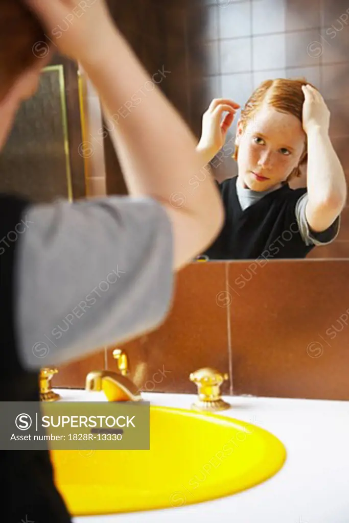 Boy in Bathroom   