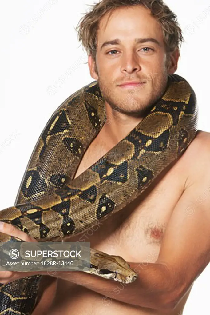 Portrait of Man with Boa Constrictor   