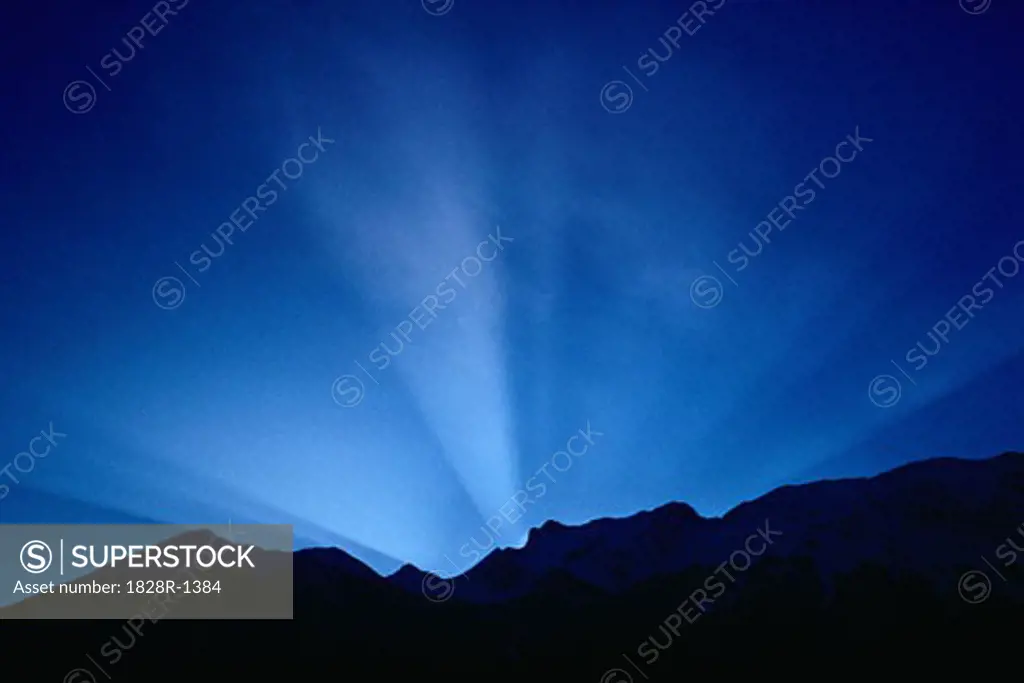Crepuscular Rays Jasper National Park Alberta, Canada   