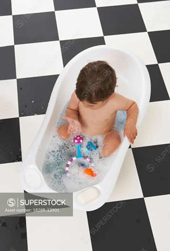 Baby Taking Bath   