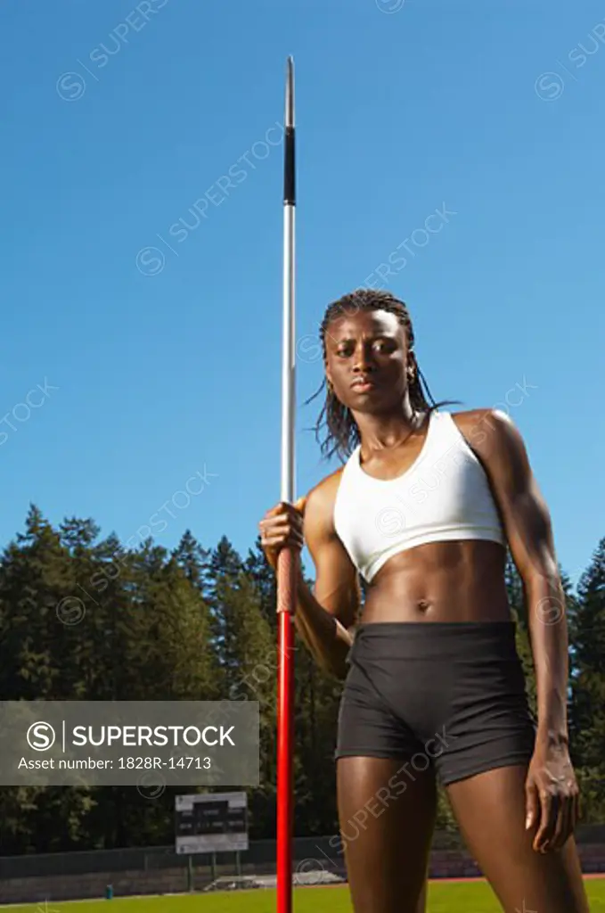 Woman Posing with Javelin   