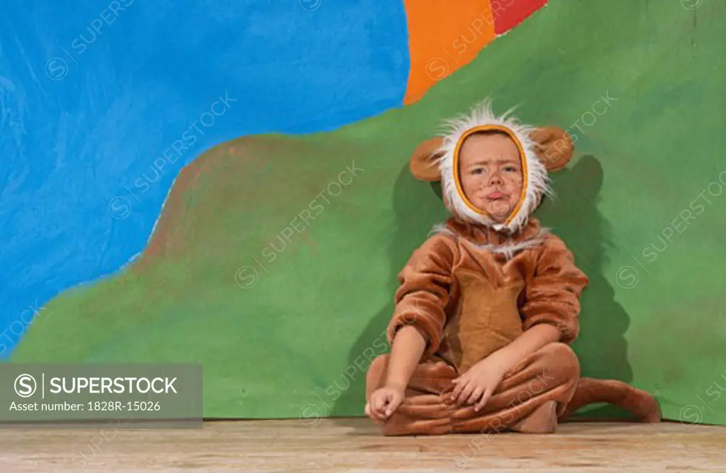 Girl Dressed as Lion   