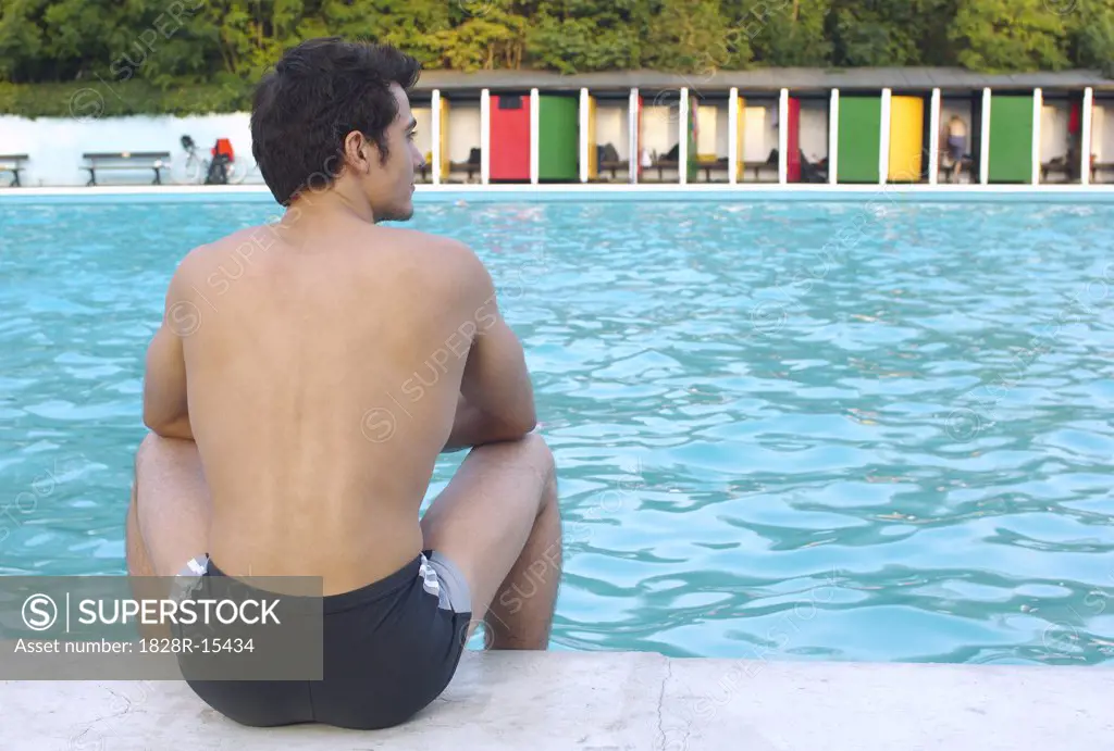 Man at Side of Pool   