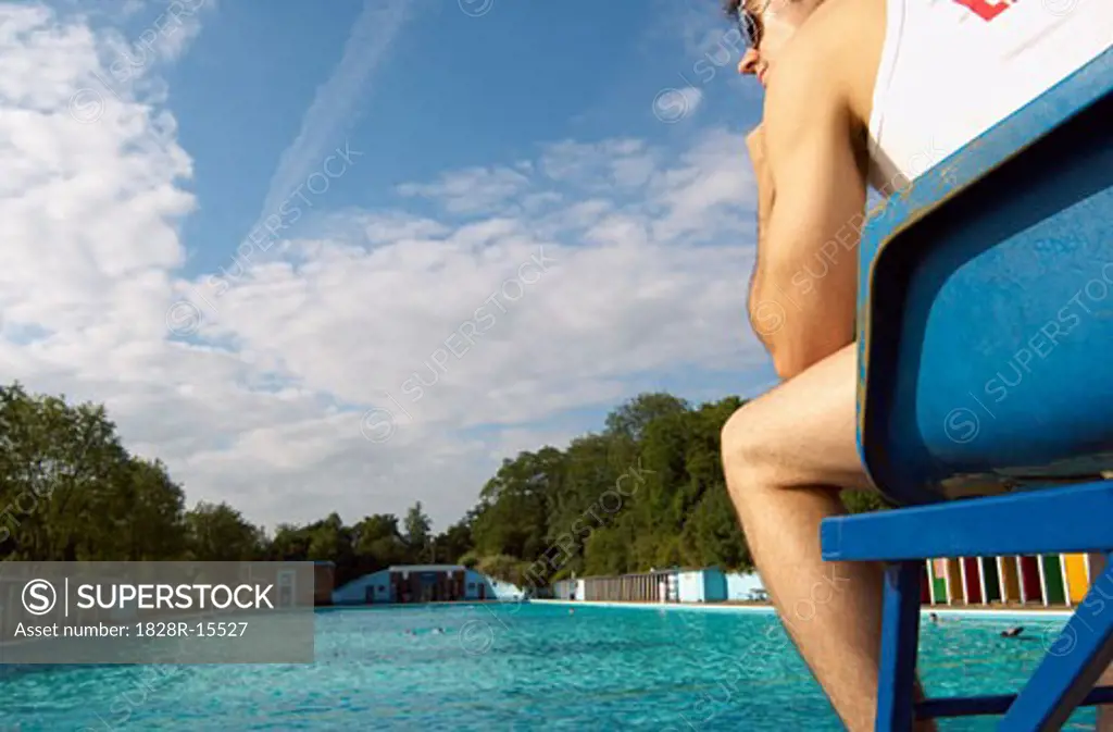 Lifeguard Watching Swimming Pool   