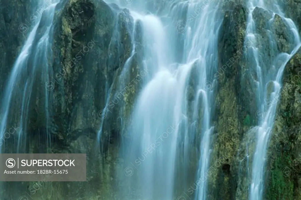 Waterfall in Plitvice Lakes National Park, Croatia   