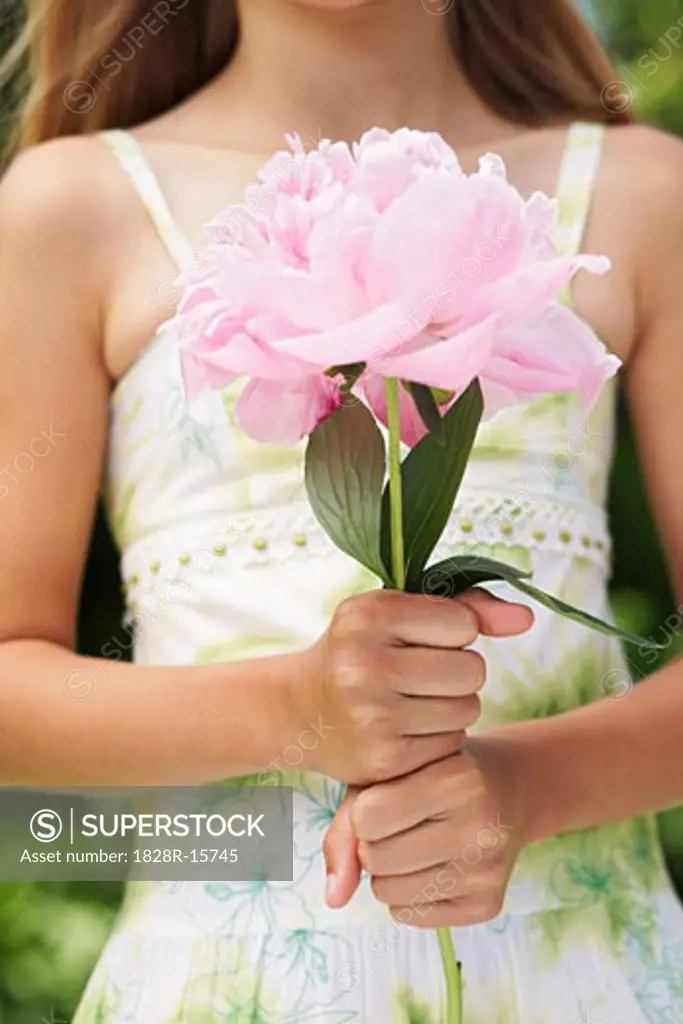 Close-up of Girl Holding Flower   