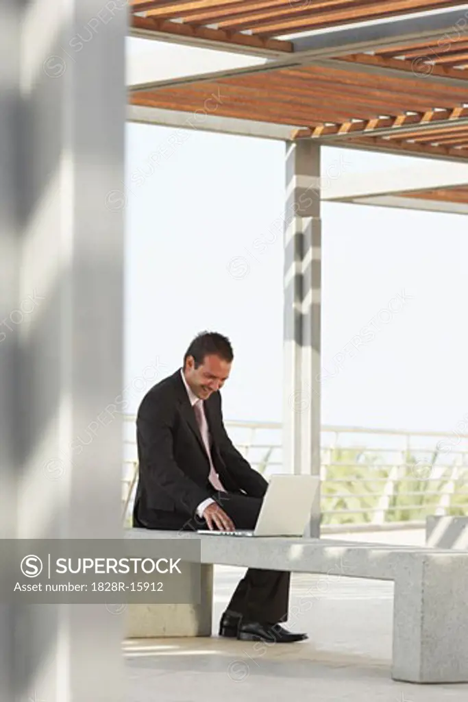 Businessman Using Laptop   