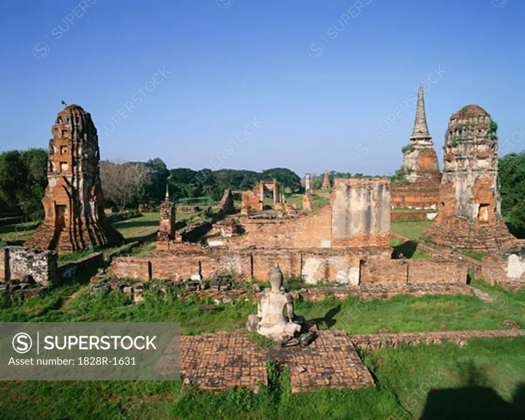 Wat Phra Maha Tat Ruins at Ayuthaya, Thailand   