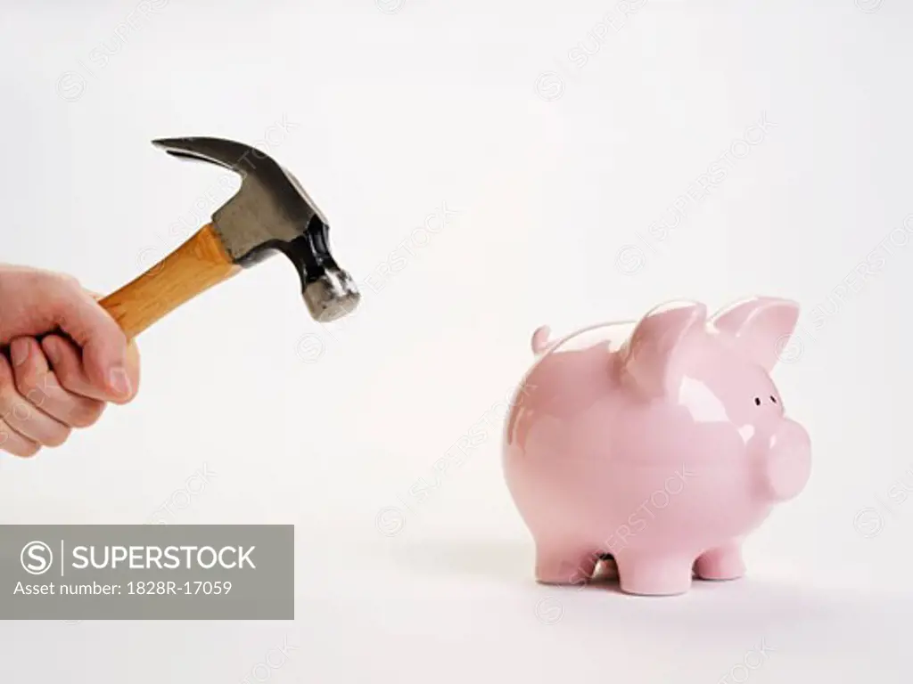 Piggy Bank and Hammer   