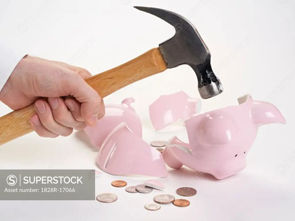 Piggy Bank and Hammer   
