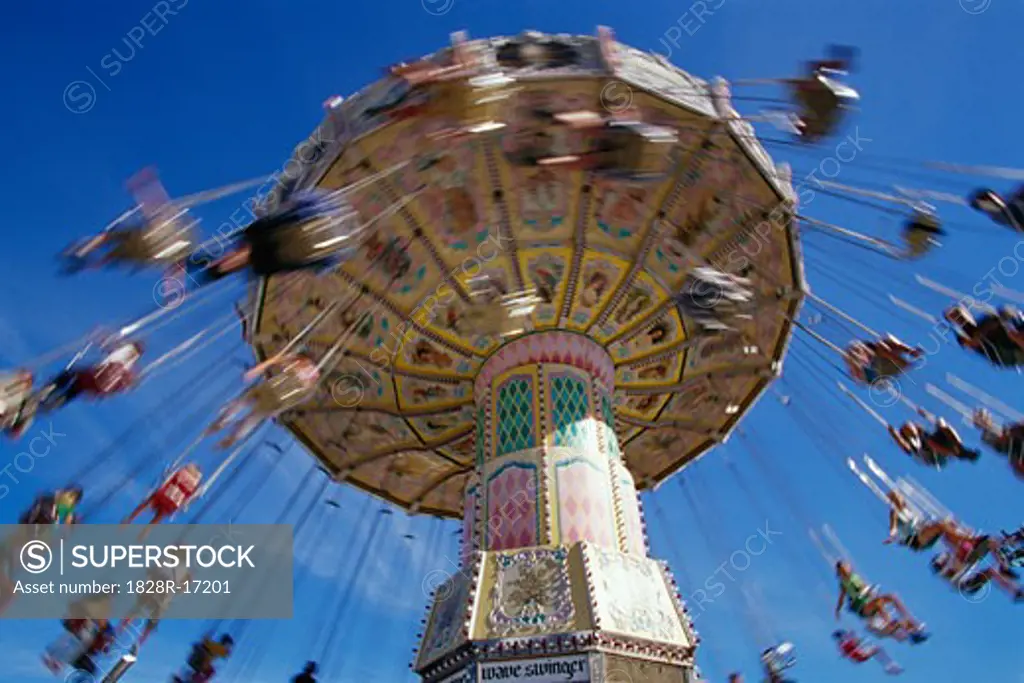 Swing Ride at Amusement Park   