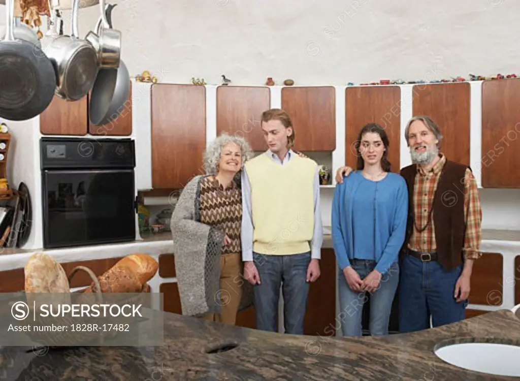 Mature Family in Kitchen   
