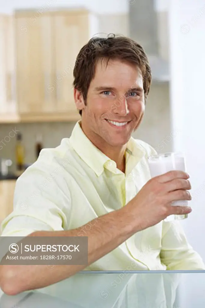 Man with Glass of Milk   