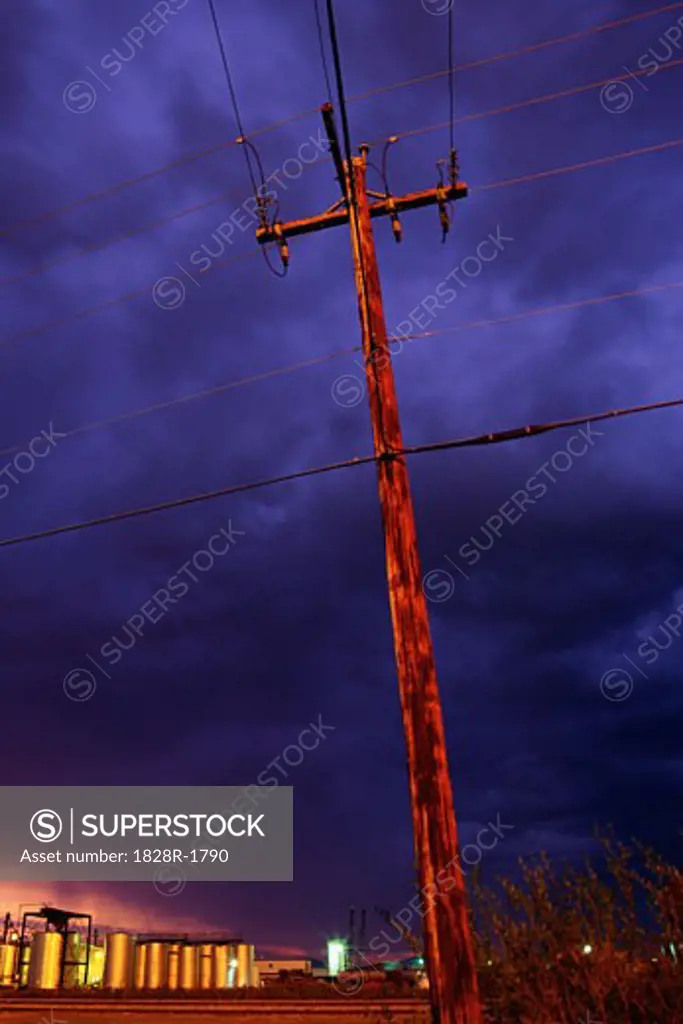 Electrical Pole Near Edmonton, Alberta, Canada   