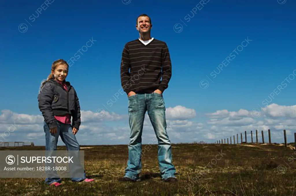Father and Daughter Outdoors   
