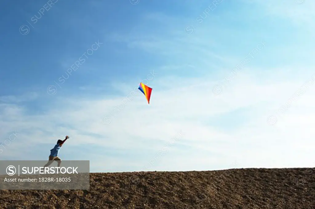 Boy Flying Kite   